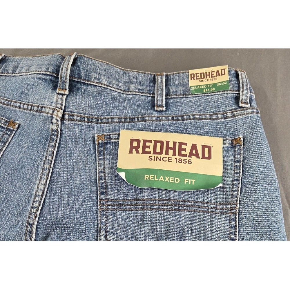 Redhead Mens Relaxed Fit 36x32 (Fit 36x31) Straight Leg Denim Jeans NEW